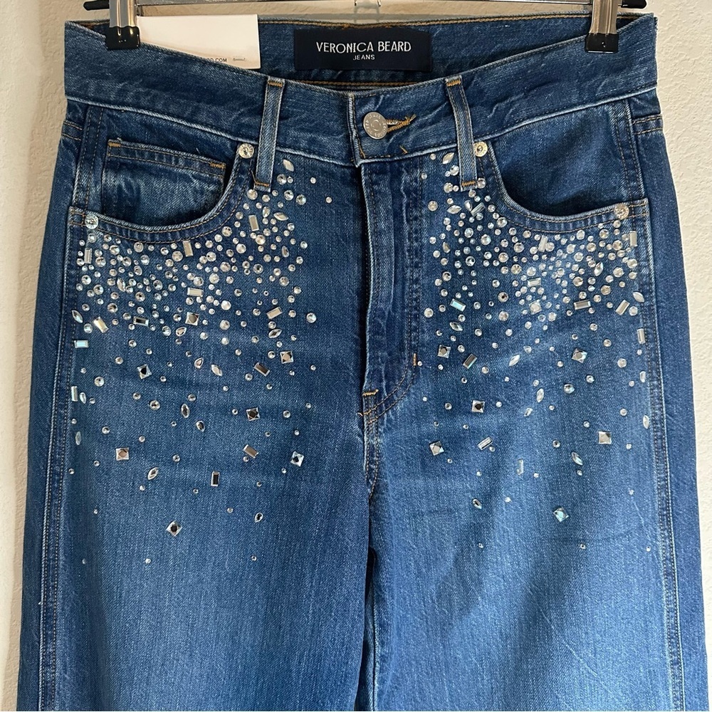 NWT Veronica Beard Kasey Crystal Wide-Leg Jean SZ 26 - Picture 4 of 8